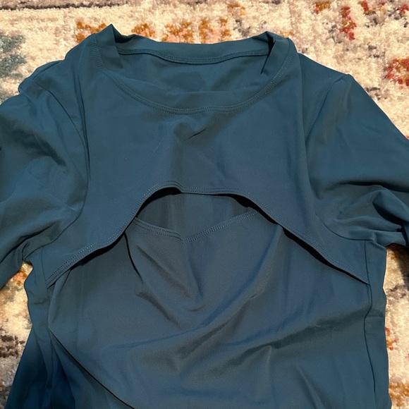 Alphalete Teal Layered Long Sleeve Top - Picture 2 of 3
